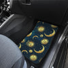 Gold Sun Moon Face Front and Back Car Floor Mats