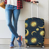 Gold Sun Moon Face Luggage Cover Protector