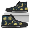 Gold Sun Moon Face Men High Top Shoes