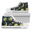 Gold Sun Moon Face Men High Top Shoes