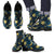 Gold Sun Moon Face Men Leather Boots