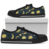 Gold Sun Moon Face Men Low Top Shoes