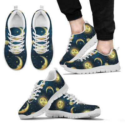 Gold Sun Moon Face Men Sneakers