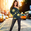 Gold Sun Moon Face Off Shoulder Sweatshirt