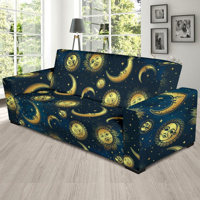 Gold Sun Moon Face Sofa Slipcover-JORJUNE.COM