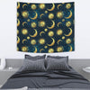 Gold Sun Moon Face Tapestry