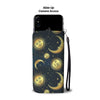 Gold Sun Moon Face Wallet Phone Case