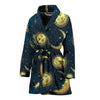 Gold Sun Moon Face Women Bath Robe