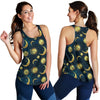 Gold Sun Moon Face Women Racerback Tank Top