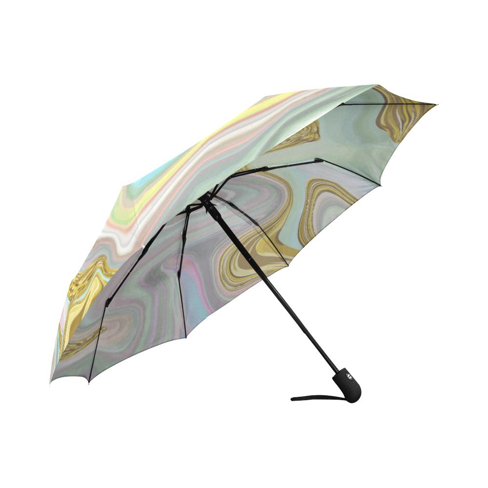 Gold Sweet Marble Automatic Foldable Umbrella