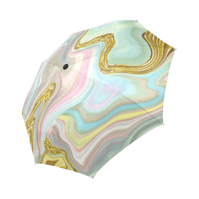 Gold Sweet Marble Automatic Foldable Umbrella