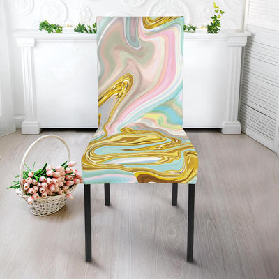 Gold Sweet Marble Dining Chair Slipcover-JORJUNE.COM