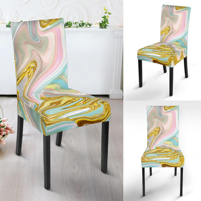 Gold Sweet Marble Dining Chair Slipcover-JORJUNE.COM