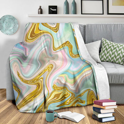 Gold Sweet Marble Fleece Blanket