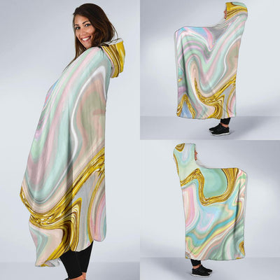 Gold Sweet Marble Hooded Blanket-JORJUNE.COM