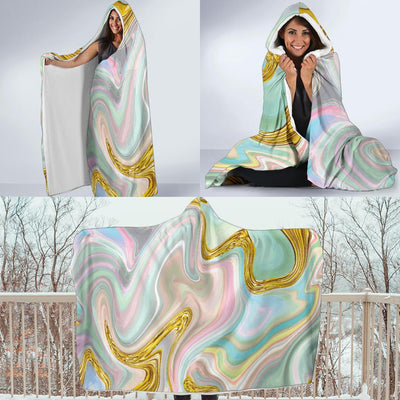 Gold Sweet Marble Hooded Blanket-JORJUNE.COM