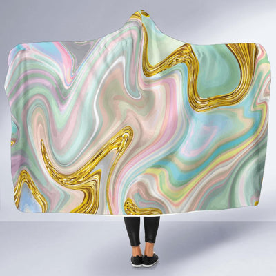 Gold Sweet Marble Hooded Blanket-JORJUNE.COM