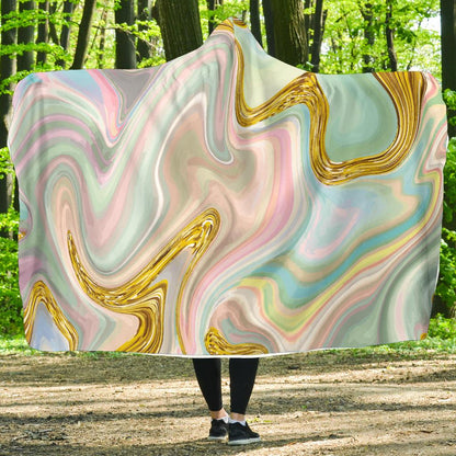 Gold Sweet Marble Hooded Blanket-JORJUNE.COM