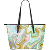 Gold Sweet Marble Large Leather Tote Bag