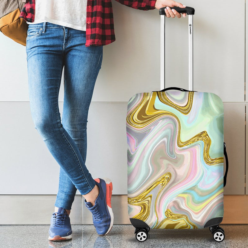 Gold Sweet Marble Luggage Cover Protector
