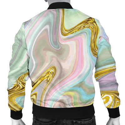 Gold Sweet Marble Men Casual Bomber Jacket