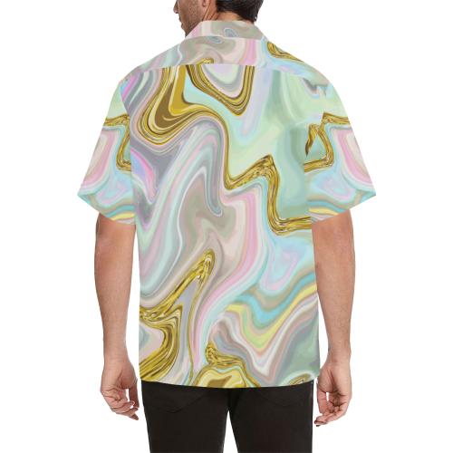 Gold Sweet Marble Men Hawaiian Shirt