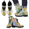 Gold Sweet Marble Men Leather Boots