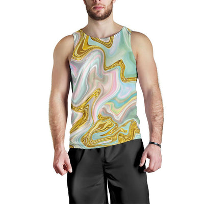 Gold Sweet Marble Men Tank Top