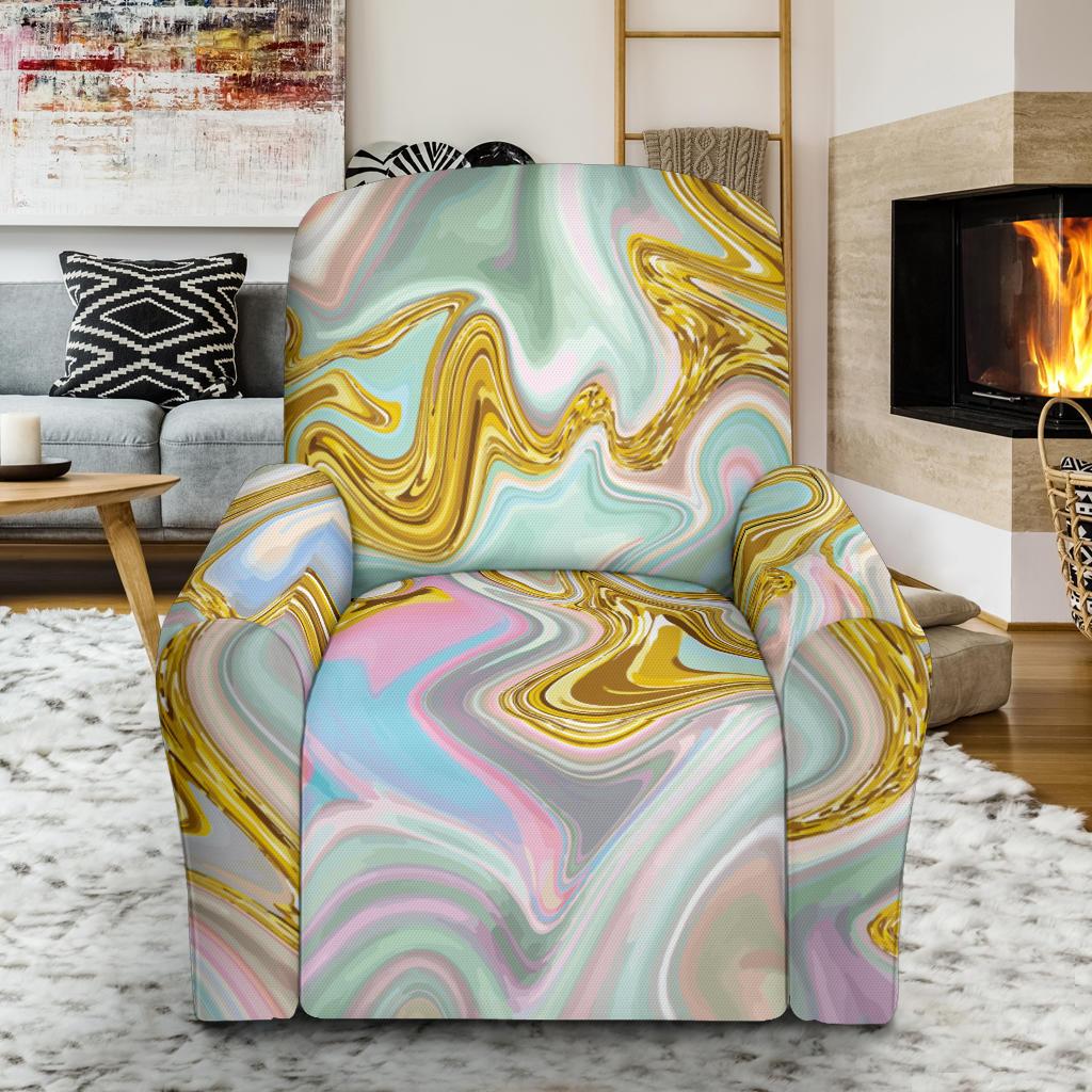 Gold Sweet Marble Recliner Slipcover-JORJUNE.COM