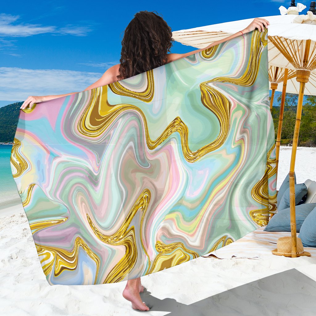 Gold Sweet Marble Sarong Pareo Wrap