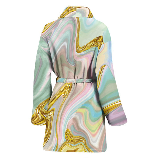 Gold Sweet Marble Women Bath Robe