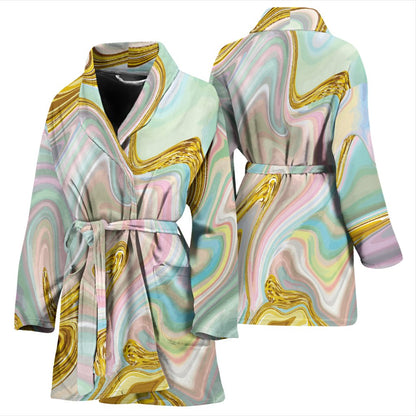 Gold Sweet Marble Women Bath Robe