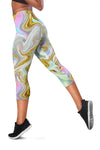 Gold Sweet Marble Women Capris