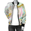 Gold Sweet Marble Women Casual Bomber Jacket