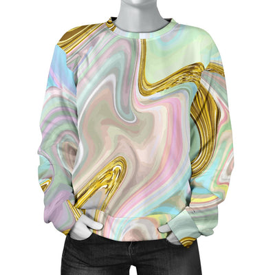 Gold Sweet Marble Women Crewneck Sweatshirt