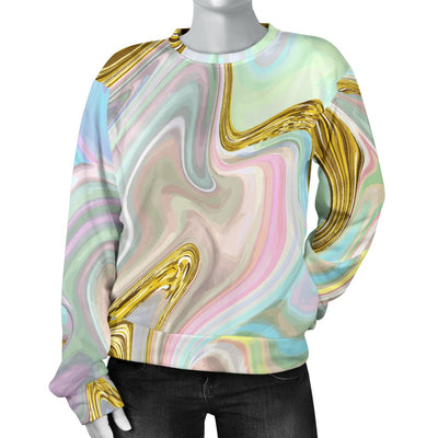 Gold Sweet Marble Women Crewneck Sweatshirt