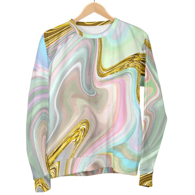 Gold Sweet Marble Women Crewneck Sweatshirt