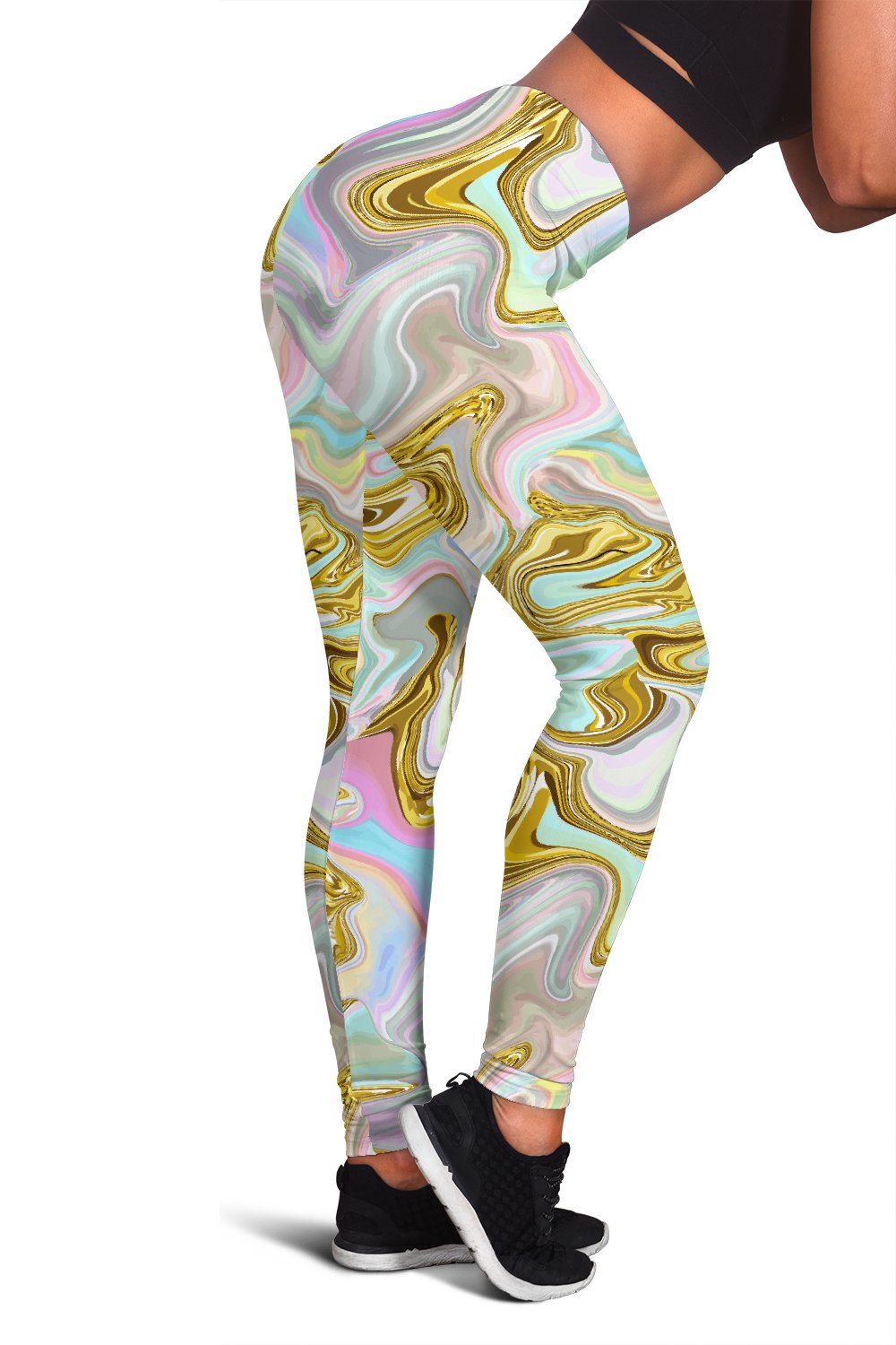 Gold Sweet Marble Women Leggings