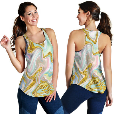 Gold Sweet Marble Women Racerback Tank Top