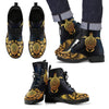 Gold Tribal Sea Turtle Hawaiian Women & Men Leather Boots