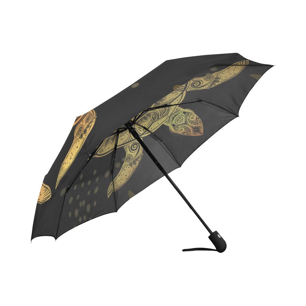 Golden Sea Turtle Automatic Foldable Umbrella
