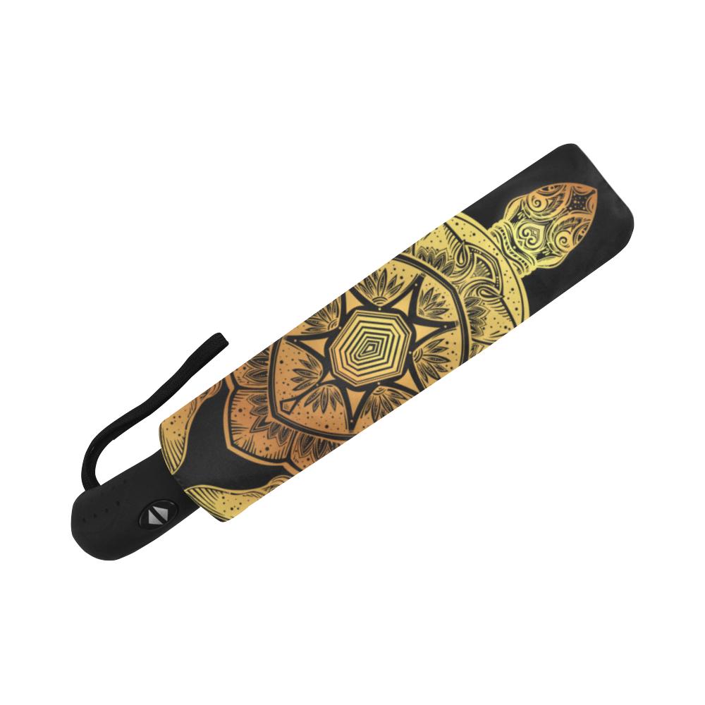 Golden Sea Turtle Automatic Foldable Umbrella