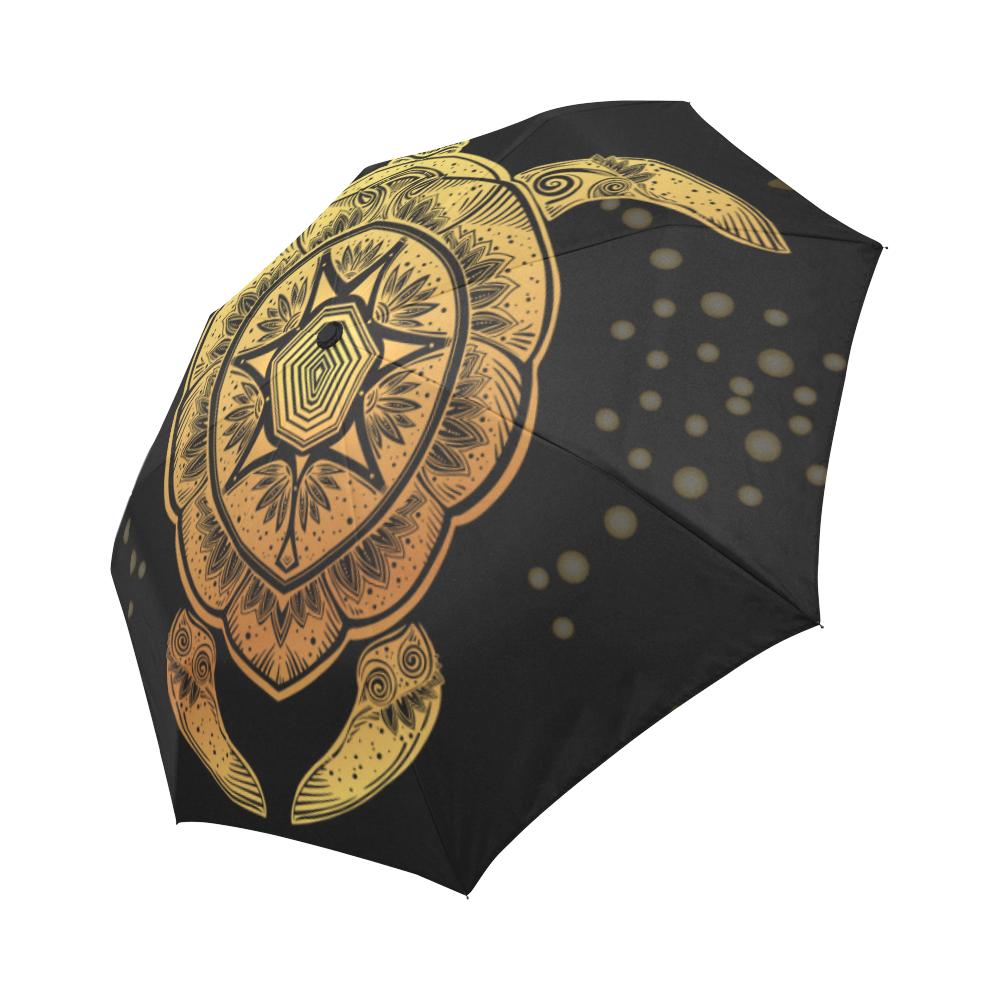 Golden Sea Turtle Automatic Foldable Umbrella