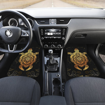 Gold Sea Turtle Mandala Car Floor Mats