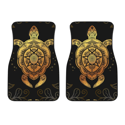 Gold Sea Turtle Mandala Car Floor Mats