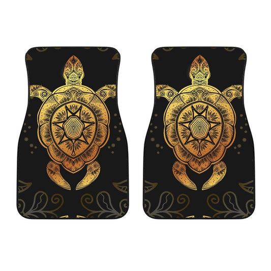 Gold Sea Turtle Mandala Car Floor Mats