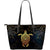 Gold Sea Turtle Mandala Large Leather Tote Bag