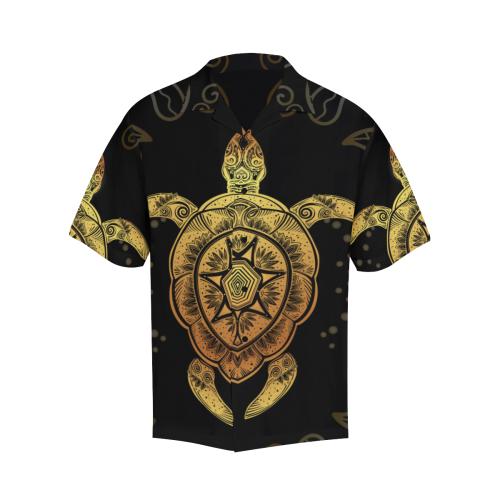 Golden Sea Turtle Men Hawaiian Shirt