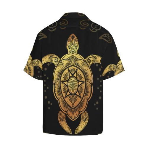 Golden Sea Turtle Men Hawaiian Shirt