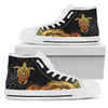 Gold Sea Turtle Mandala Men High Top Canvas Shoes